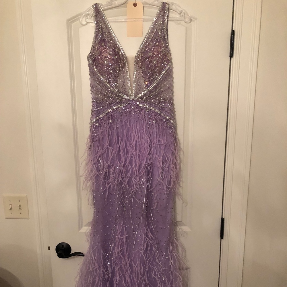Purple Beaded JOVANI Prom Dress, Size 4